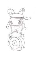 coloriage lapin cretin en armure